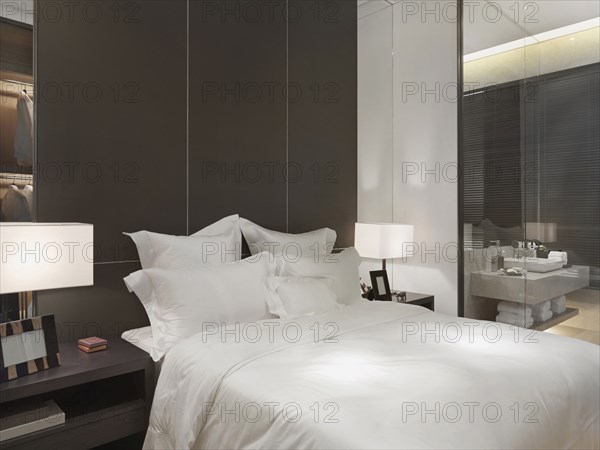 White bed in modern home