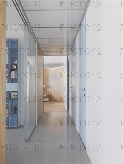 Hallway through modern home