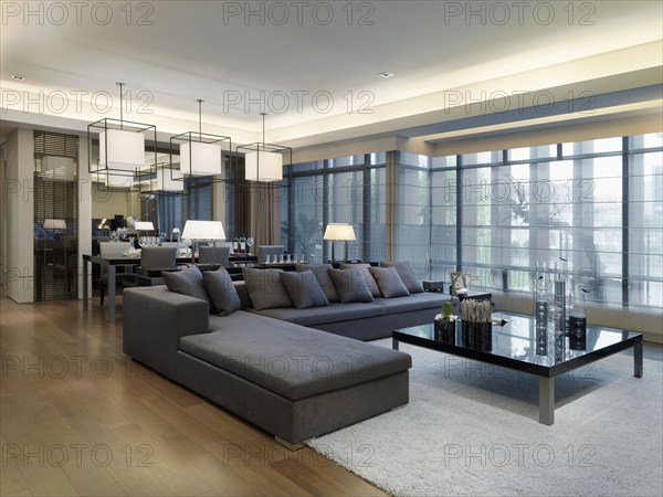 Large sectional sofa in modern living room