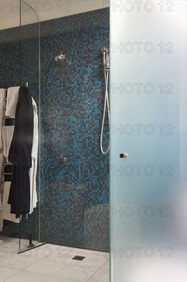 Mosaic tile shower