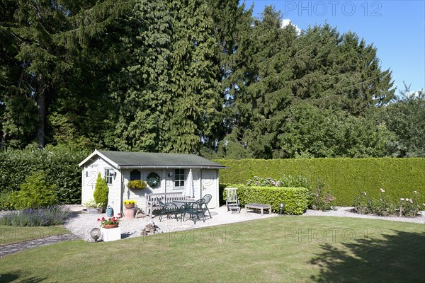 Garden shed in backyard