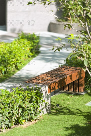 Wooden bench in a park