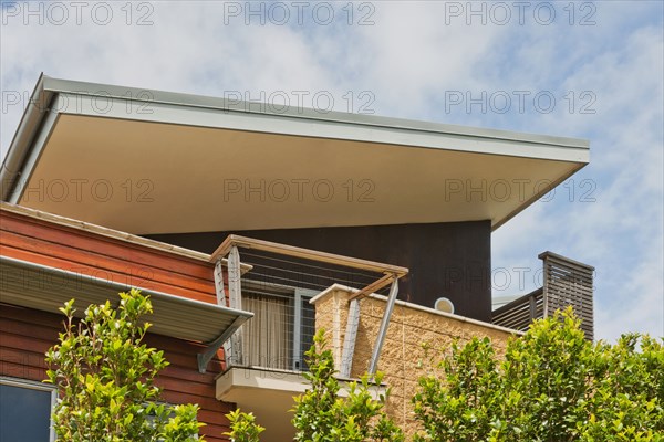 Exterior of house against cloudy sky