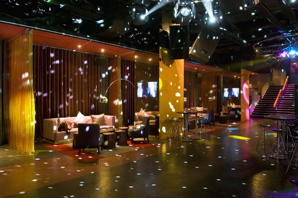 Lounge area inside nightclub