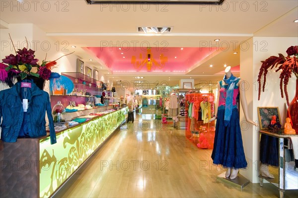 Interior of spacious clothing store