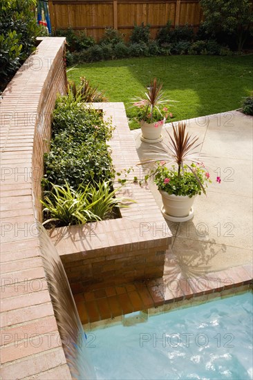 Detail of Backyard Garden and hot tub