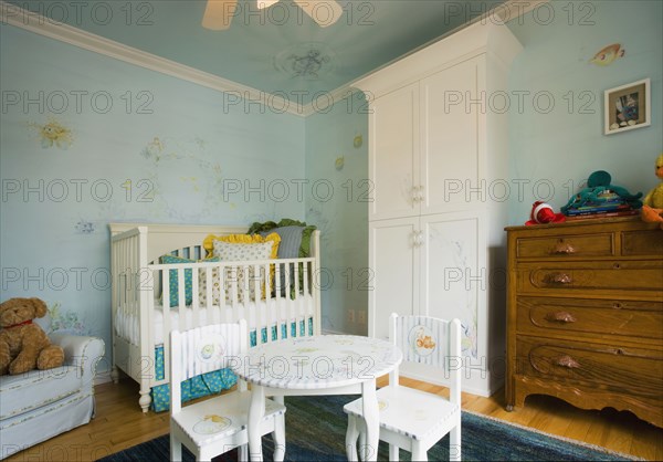 Baby's room with underwater theme