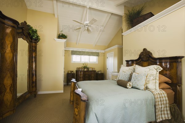 Master bedroom with high ceilings