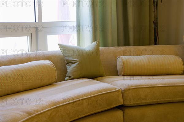 Detail of Contemporary Suede Sofa