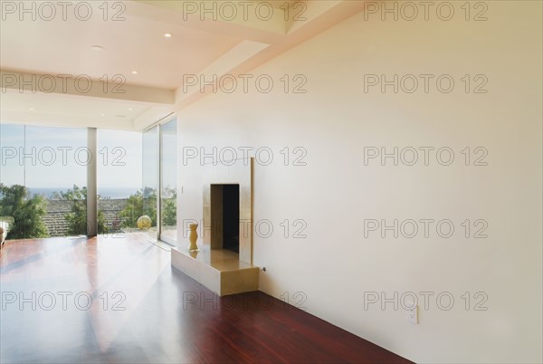 Empty Living Room with Fireplace