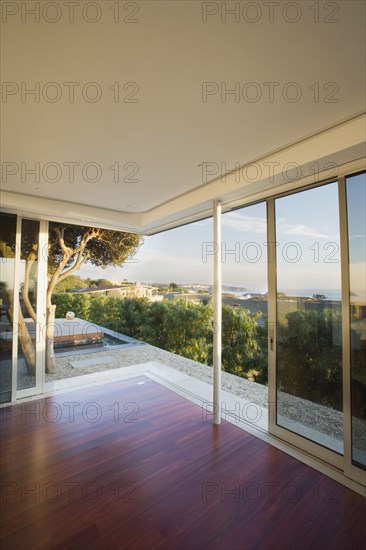 Modern Living Room with Sliding Door