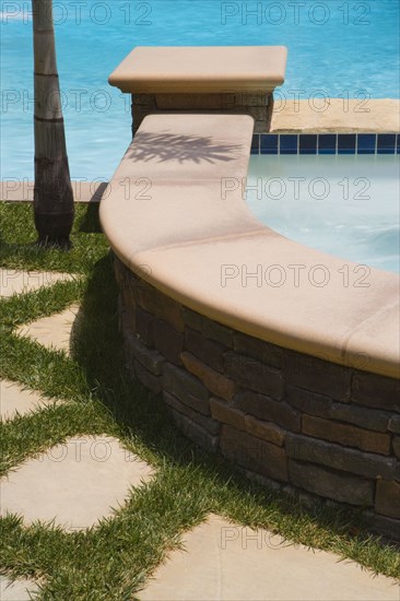 Horseshoe Shaped hot tub and Swimming Pool