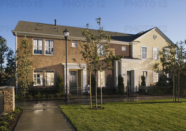 Exterior brick colonial home