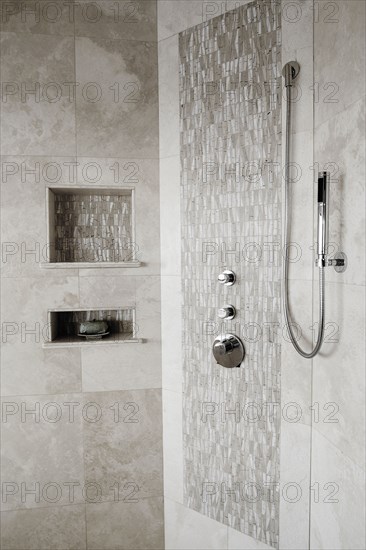 Tiled Shower and Shower Head