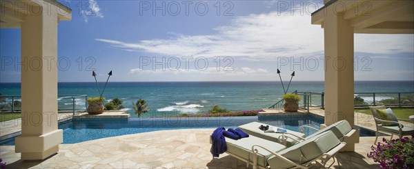 Large Swimming Pool and Deck in Coastal Mansion