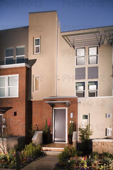 Exterior view of loft style homes