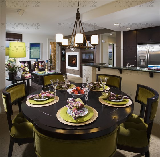 Brightly Colored Contemporary Dining Room