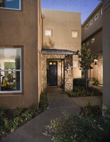 Front Walk to Front Door of Contemporary Condominium