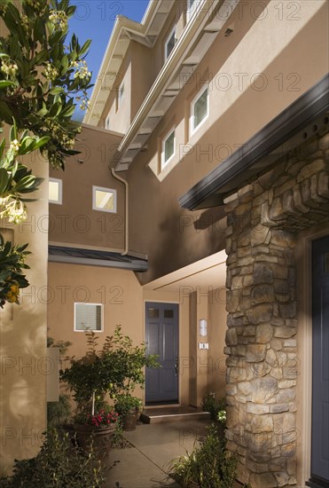 Front Walk to Front Door of Contemporary Condominium