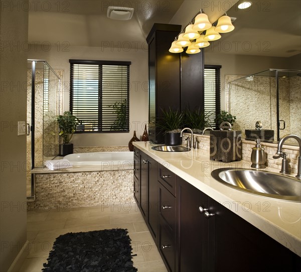 Double sinks in master bathroom