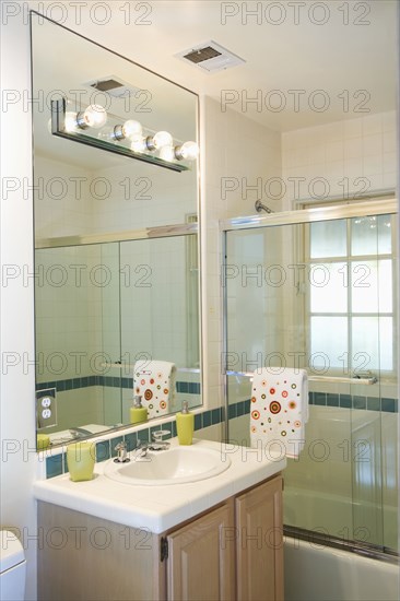 Traditional Bathroom Sink and Mirror