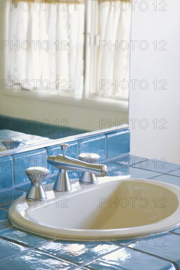 Bathroom with Blue Tile