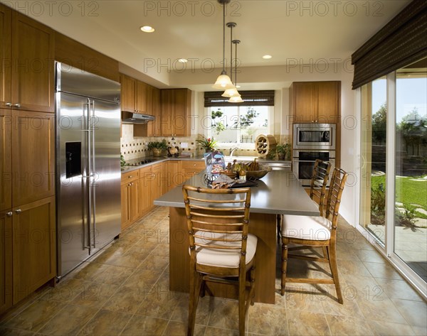 Contemporary Kitchen with Large Island