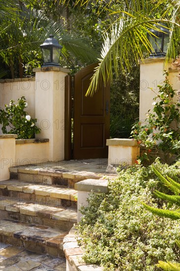 Front Gate and Steps to Spanish Style Home