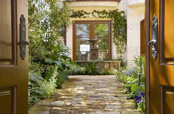 Front Gate Open to Home Courtyard