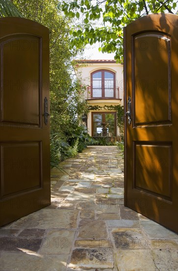 Front Gate Open to Home Courtyard