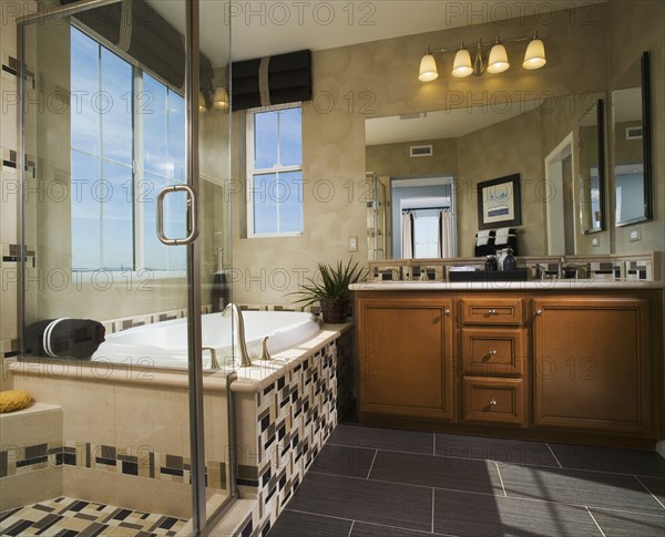 Interior of contemporary bathroom