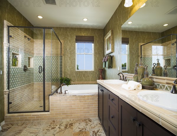 Interior of contemporary bathroom