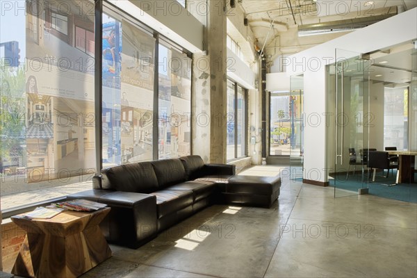 Interior of an urban office lobby