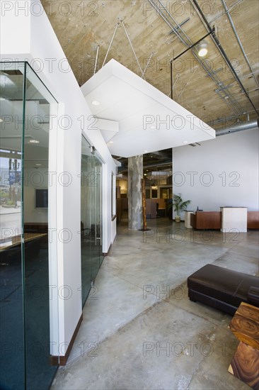 Interior view of a modern office building