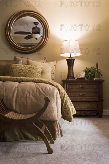 Traditional bedroom with large bed