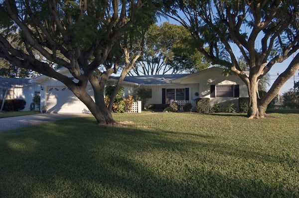 Front exterior single level home with garage