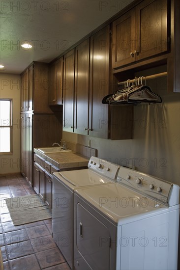 Laundry room in traditional home