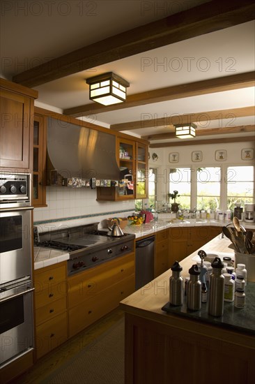 Traditional kitchen with wooden cabinets