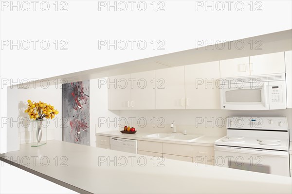 Breakfast bar in modern kitchen