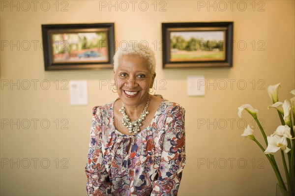 Black woman in gallery