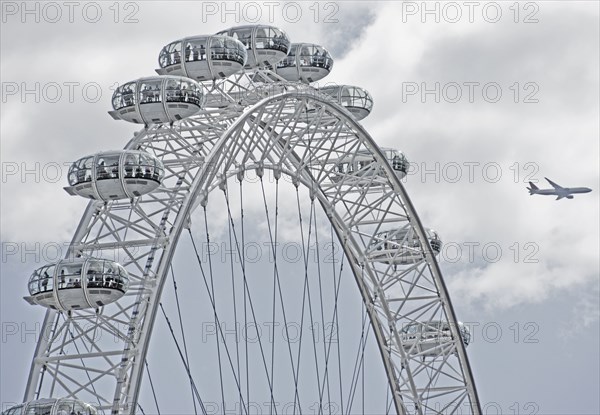 London Eye in blue sky