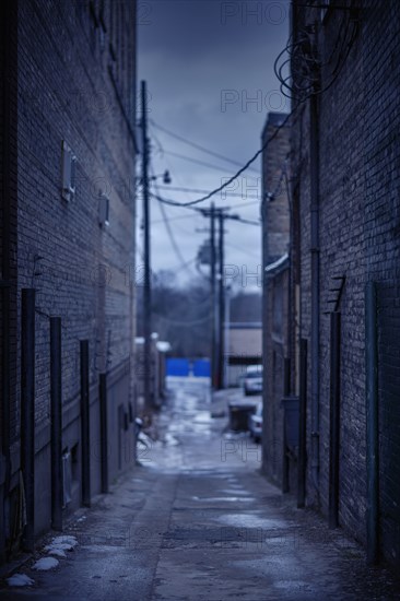 Abandoned urban alleyway