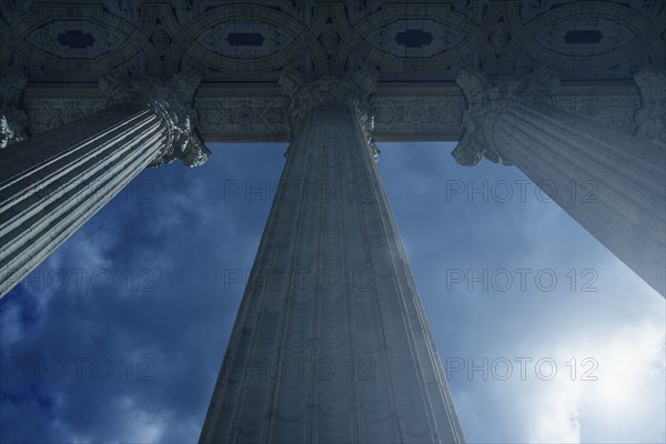 Low angle view of columned building