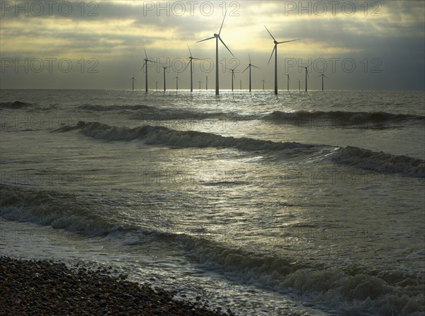 Wind turbines in ocean