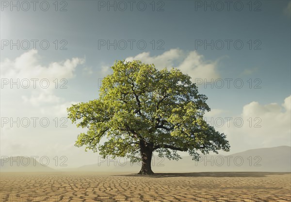 Tree growing in desert