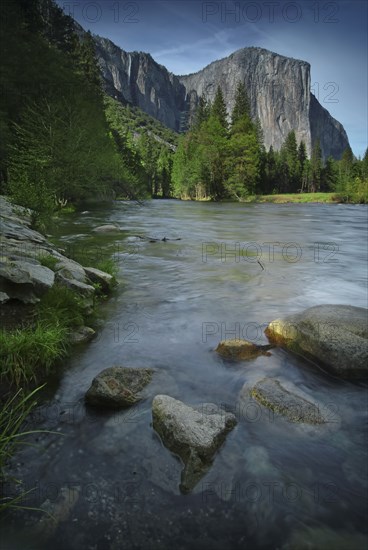 El Capitan over still lake