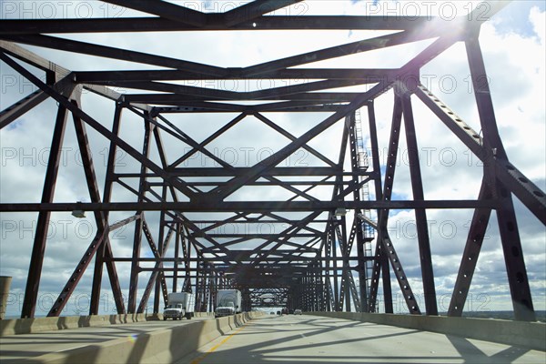 Cars on bridge