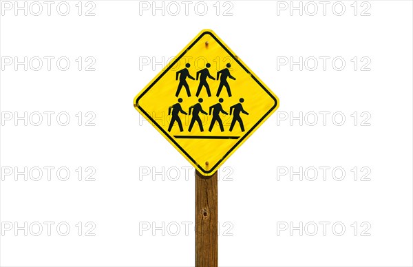 Close up of pedestrian crossing sign