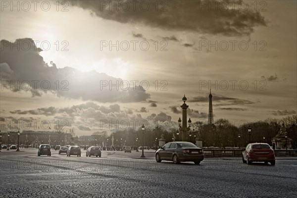 Cars driving on city street