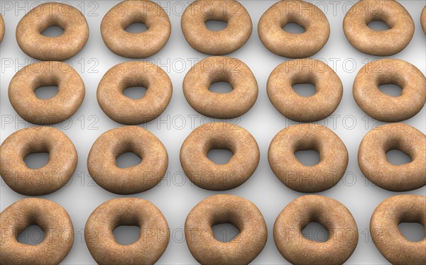 Close up of donuts on baking pan